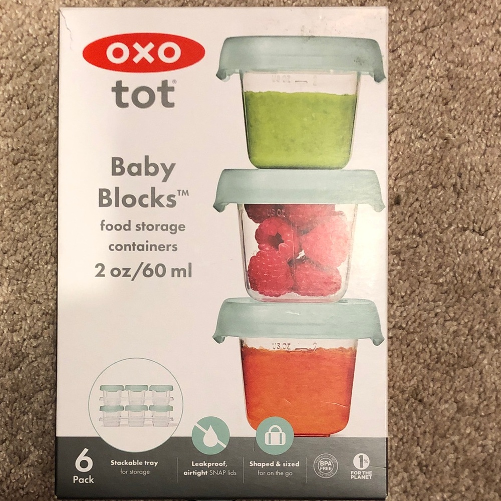 OXO Tot Baby Blocks Food Storage Set of 6 - Teal